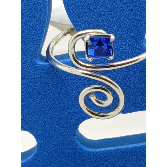 Sexy Blue Crystal Rhinestone Toe Ring Adjustable Size Sterling Silver Gift Boxed - Picture 2 of 8